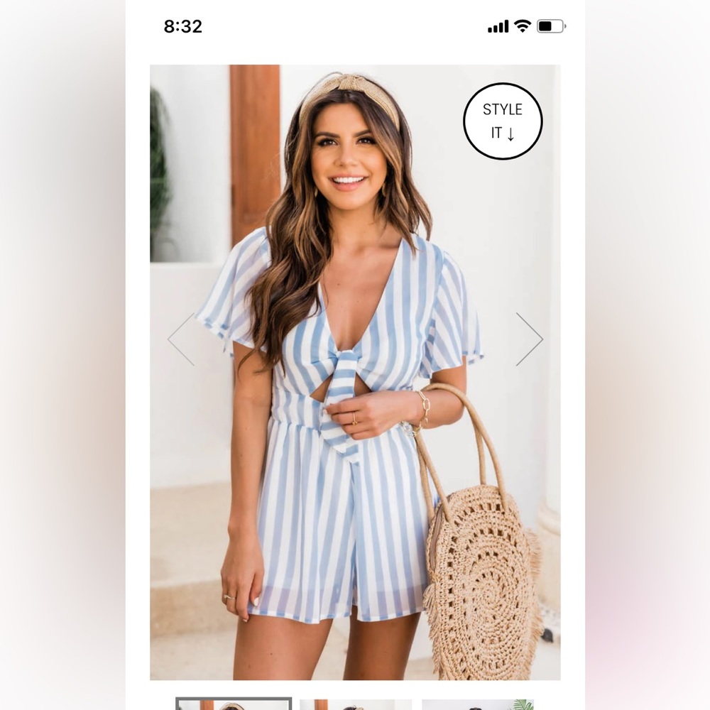Striped Blue Romper